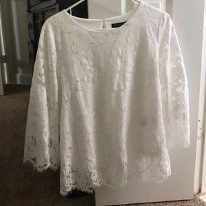 Banana Republic white lace bell sleeved top